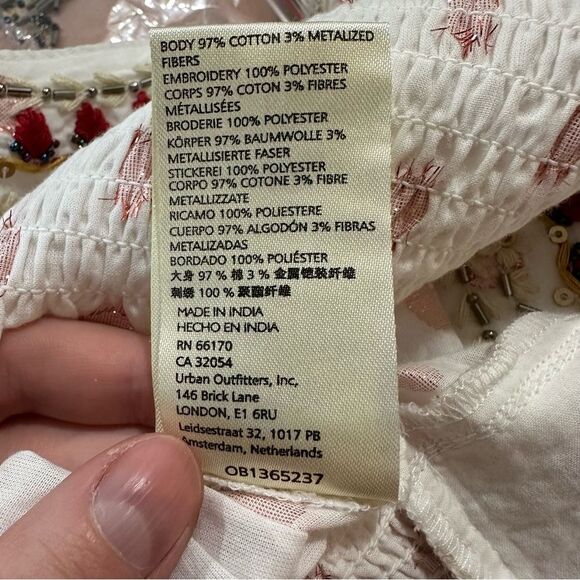 Anthropologie Boho Beaded Tie-Back Knit Blouse NWT Size XS - Picture 12 of 12